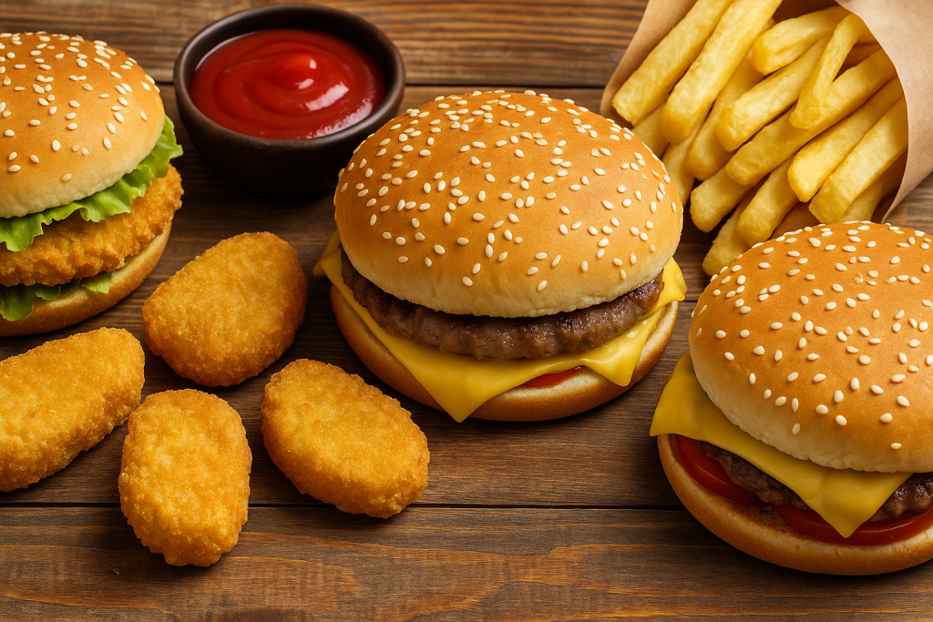 همبرگر و غذاهای آماده فست فود