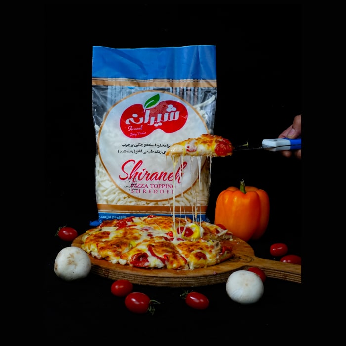 پنیر پیتزا مخلوط ساده و رنگی پرچرب - شیرانه